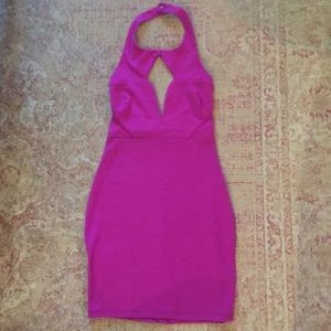 Sexy magenta purple mini bodycon dress